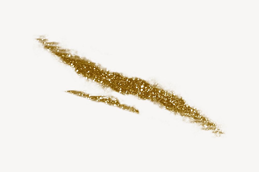 Gold glitter brush stroke graphic psd