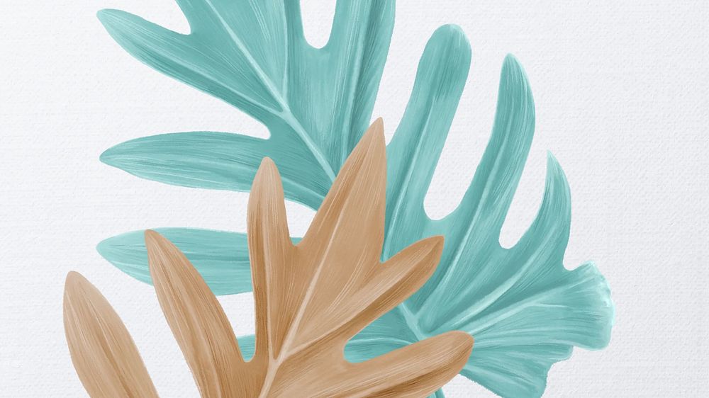 Tropical xanadu leaf desktop wallpaper, botanical aesthetic background