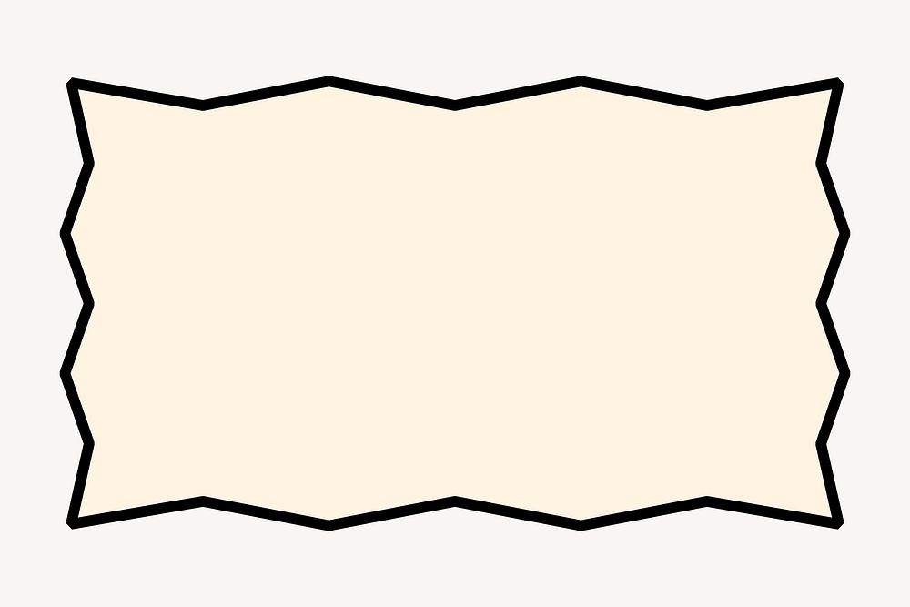 Zigzag rectangle badge vector