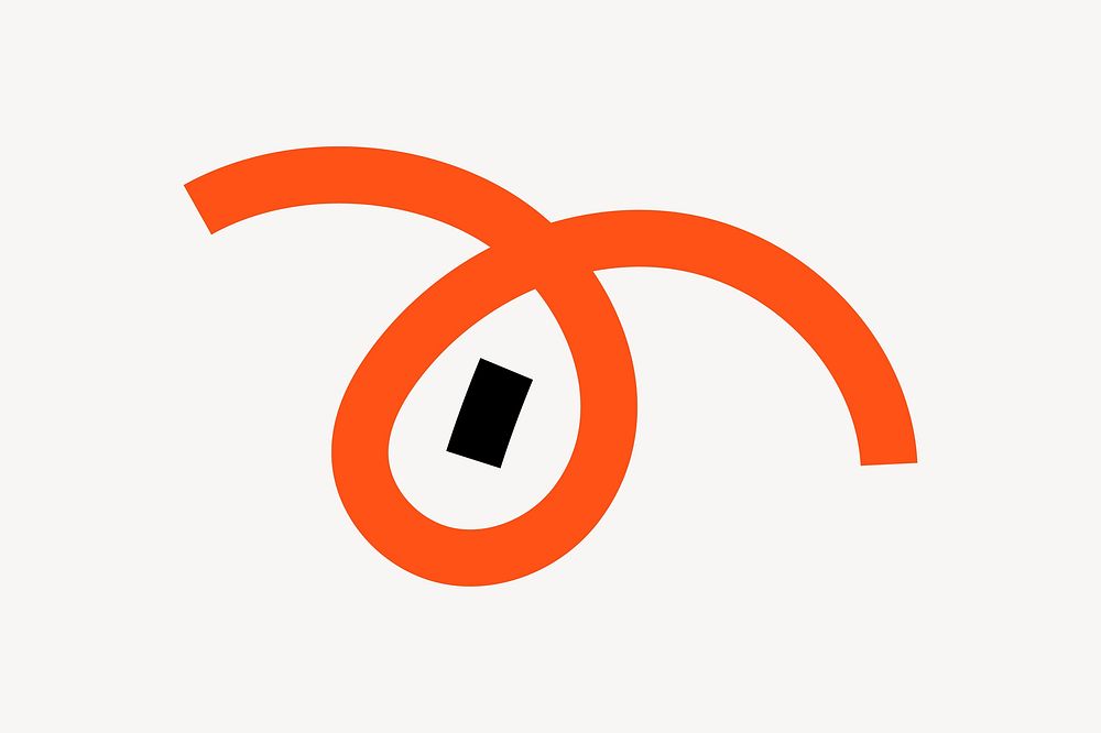 Orange squiggly line vector