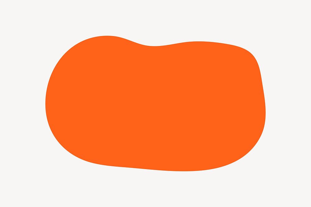 Orange blob shape collage element vector