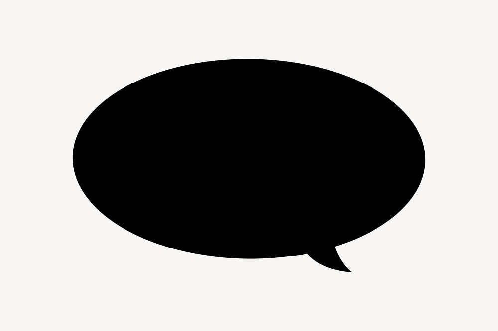 Black speech bubble collage element vector