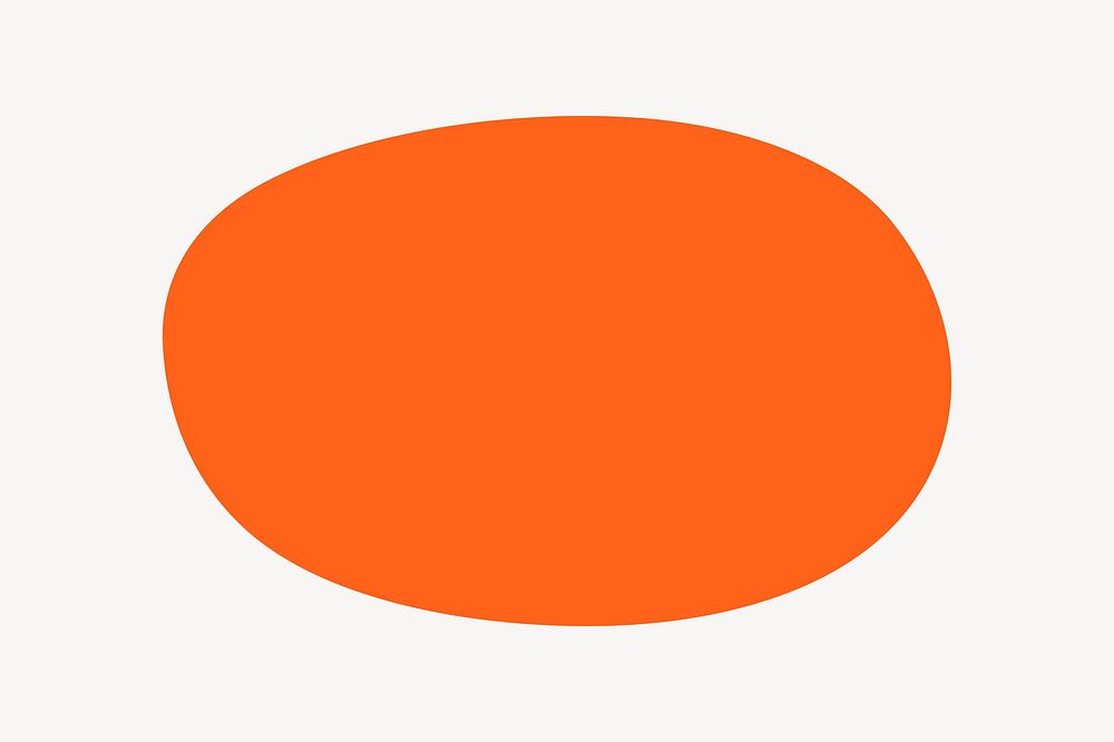 Orange oval collage element vector