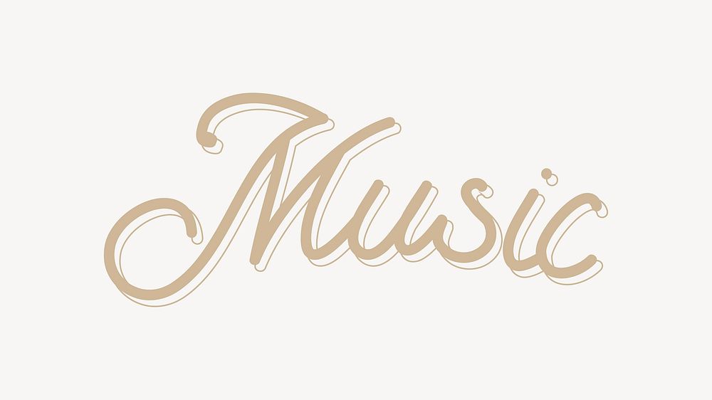 Music word, cute typography vector