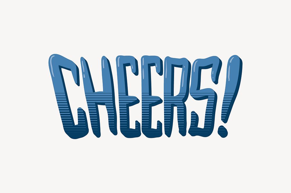 Cheers word, comic typography vector