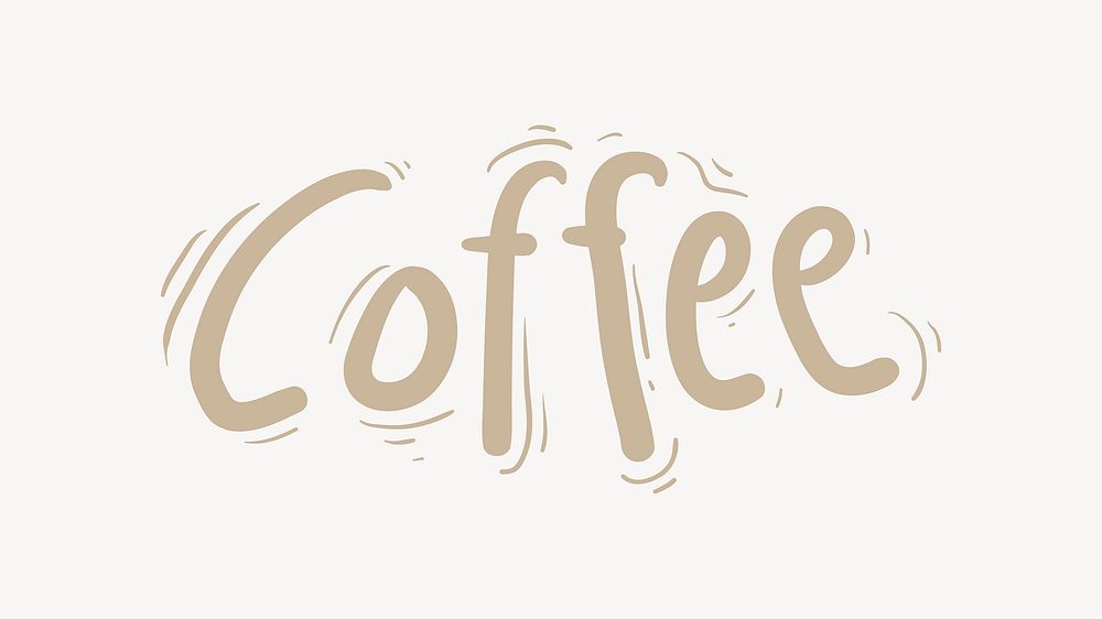 Coffee word, cute typography vector