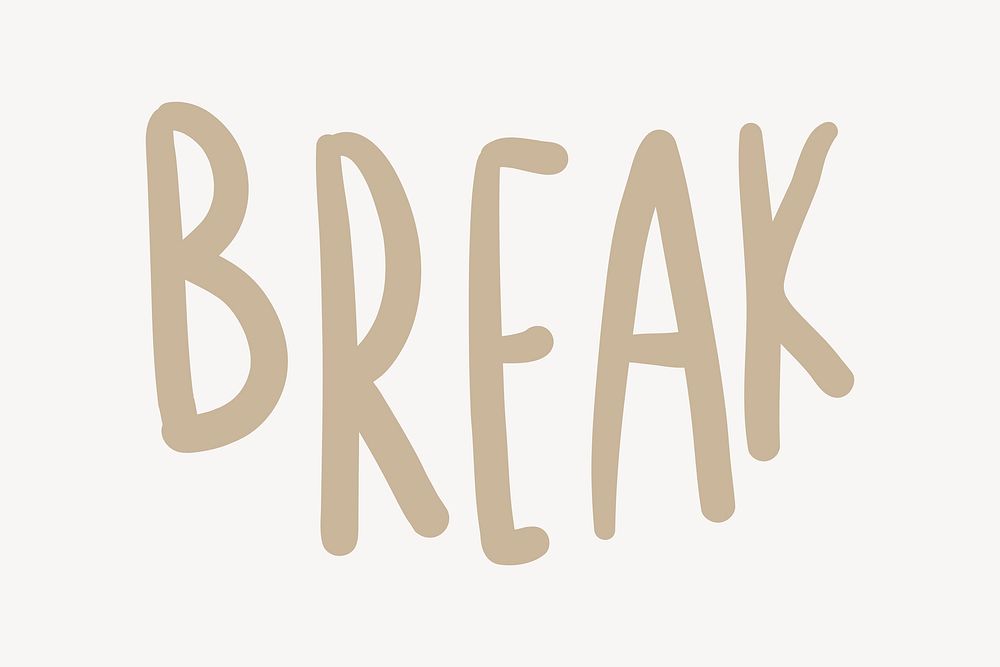 Break word, cute typography vector