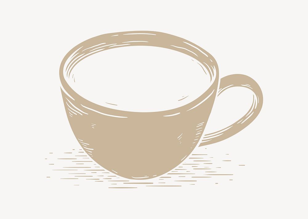 Beige coffee cup element illustration vector