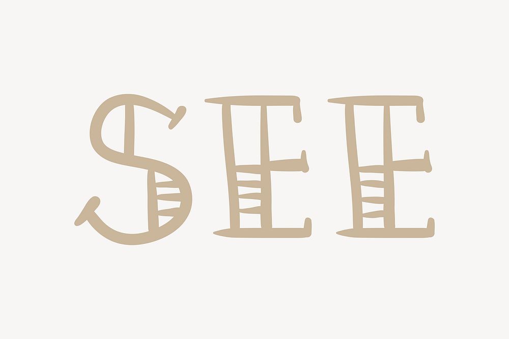 See word, cute typography vector