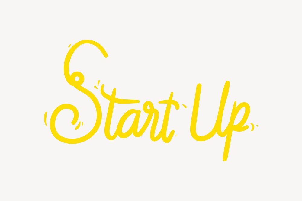 Start up word, cute typography vector
