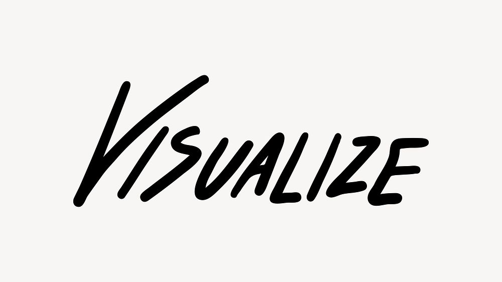 Visualize word, retro typography vector