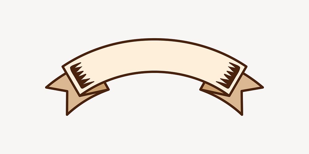 Beige ribbon badge vector