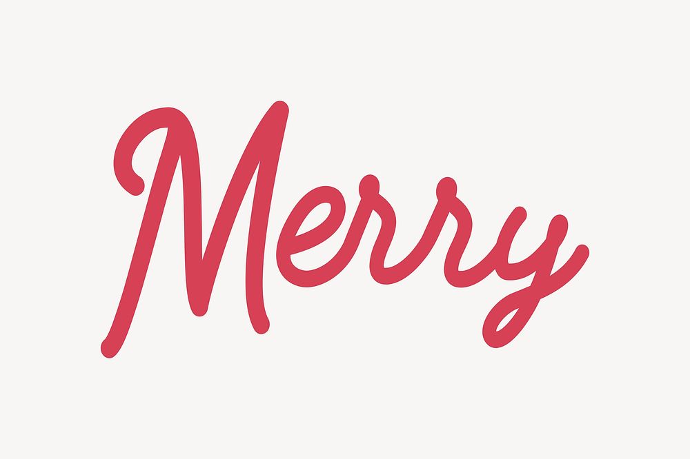 Merry word, greeting typography vector