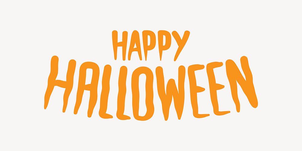 Happy Halloween word, greeting typography vector