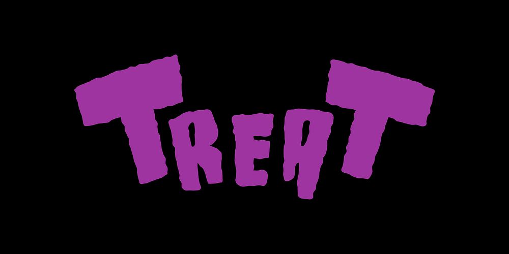 Treat word, purple typography vector