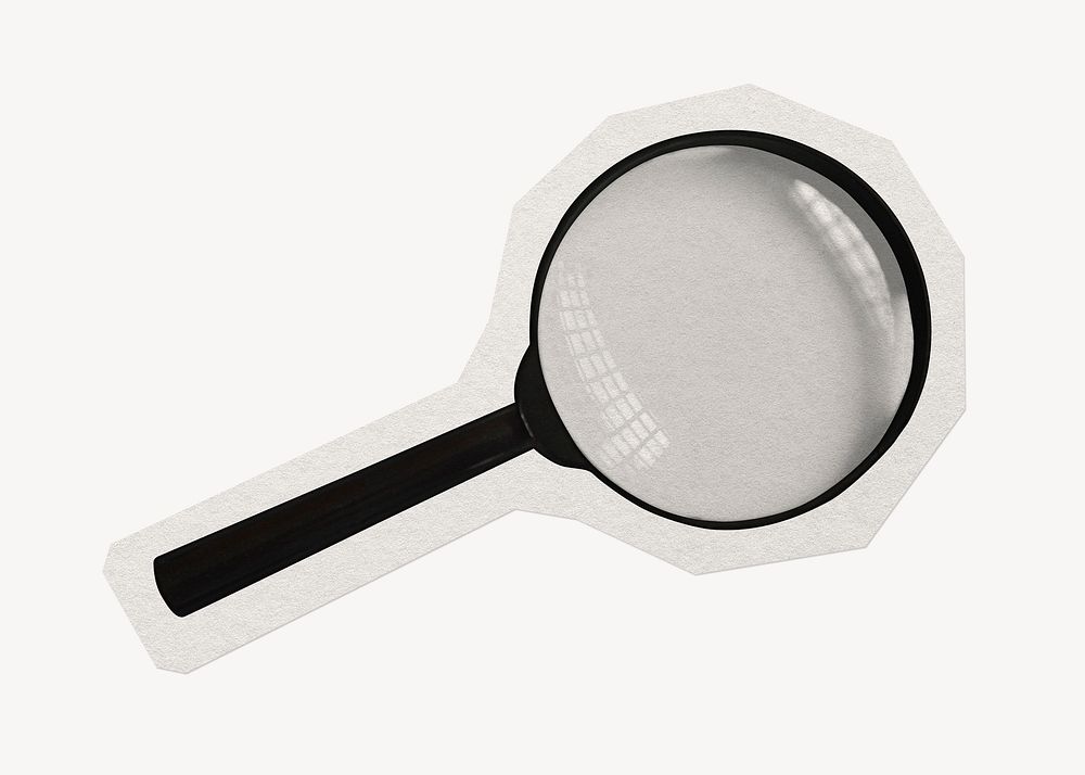 Magnifying glass paper cut isolated design