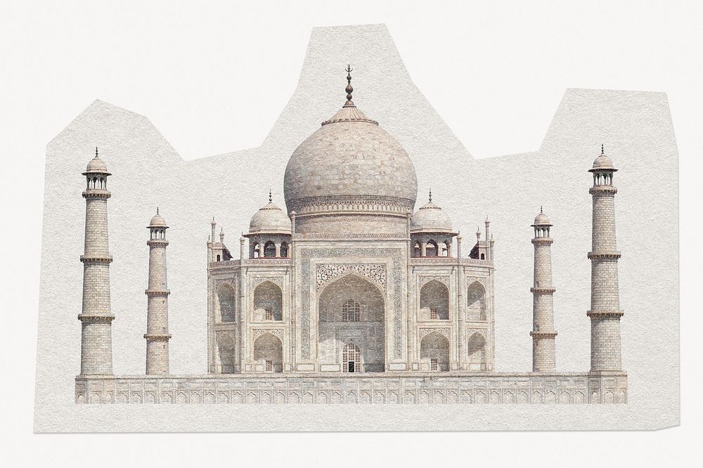 Taj Mahal paper cut isolated design