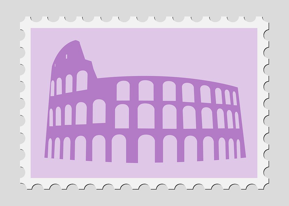 Colosseum Stamp illustration. Free public domain CC0 image.