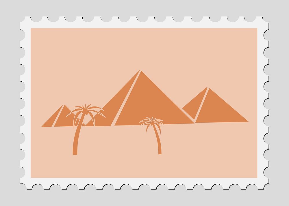  Pyramid of Giza Stamp illustration vector. Free public domain CC0 image.