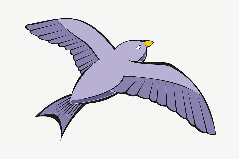 Flying bird clipart illustration psd. Free public domain CC0 image.