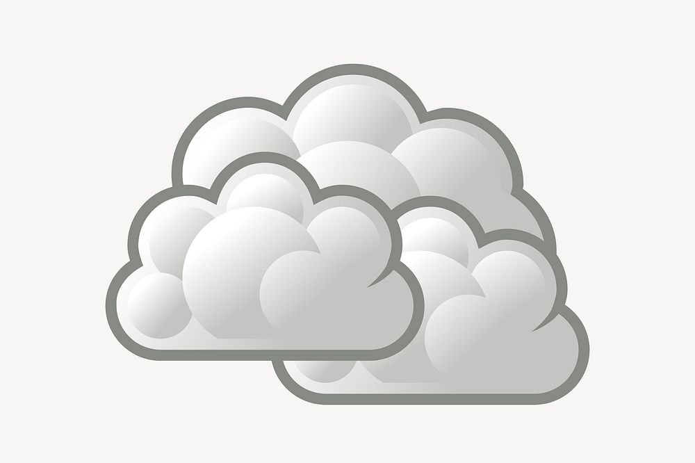 Gray clouds illustration. Free public domain CC0 image.