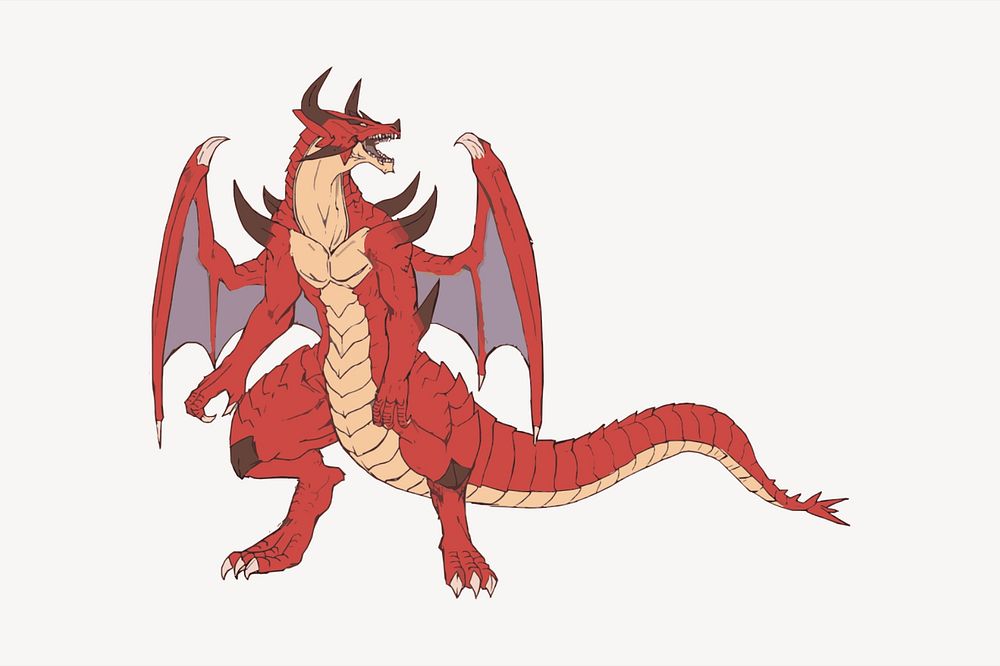 Dragon illustration. Free public domain CC0 image.