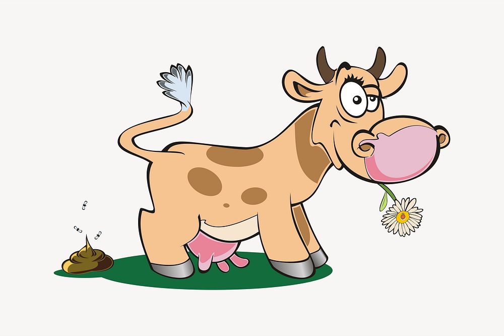 Cow illustration. Free public domain CC0 image.