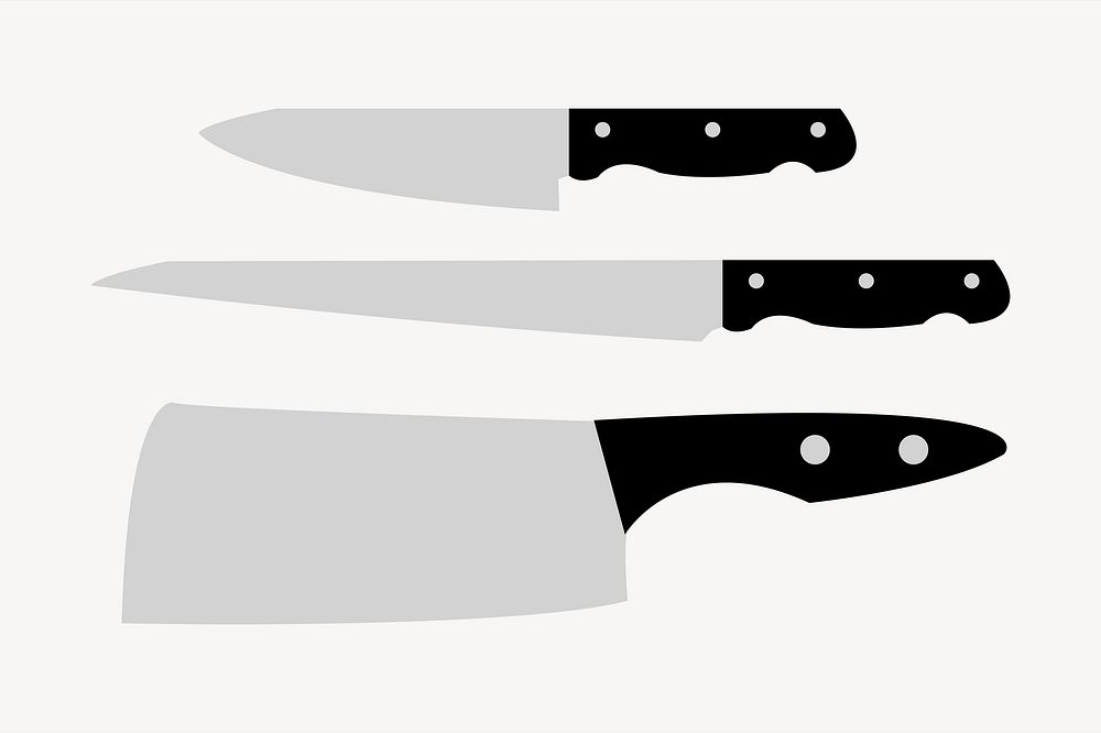 Kitchen knife illustration. Free public domain CC0 image.
