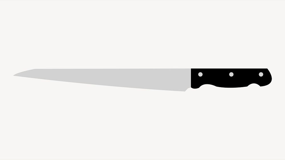 Kitchen knife illustration. Free public domain CC0 image.