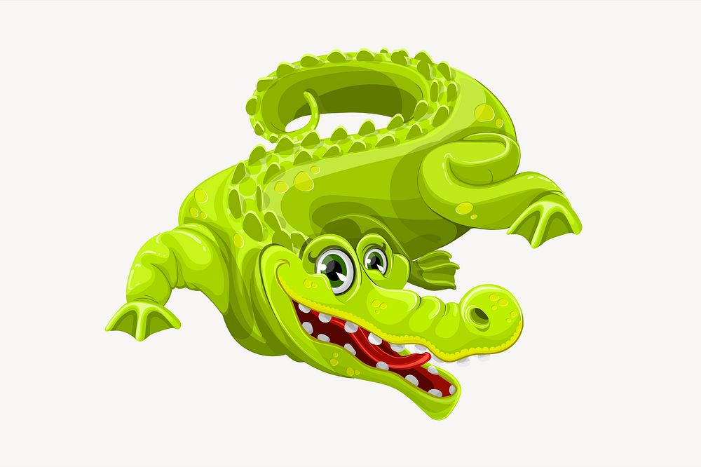 Crocodile clipart illustration vector. Free public domain CC0 image.
