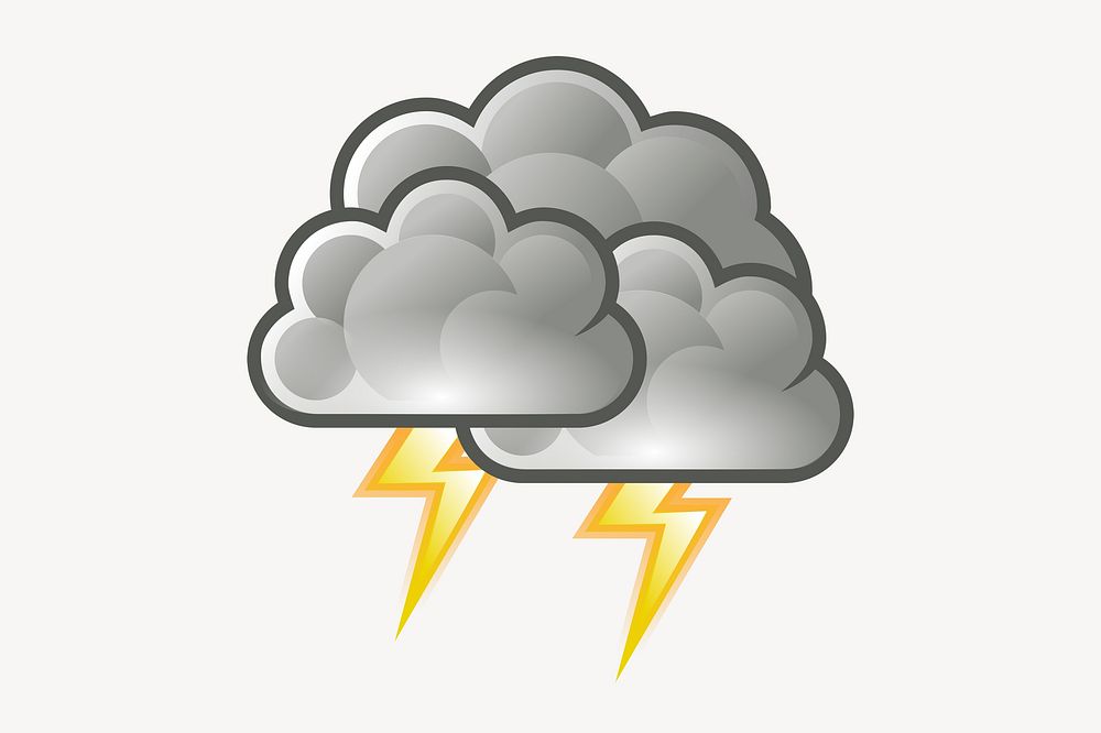 Thunderstorm illustration. Free public domain CC0 image.