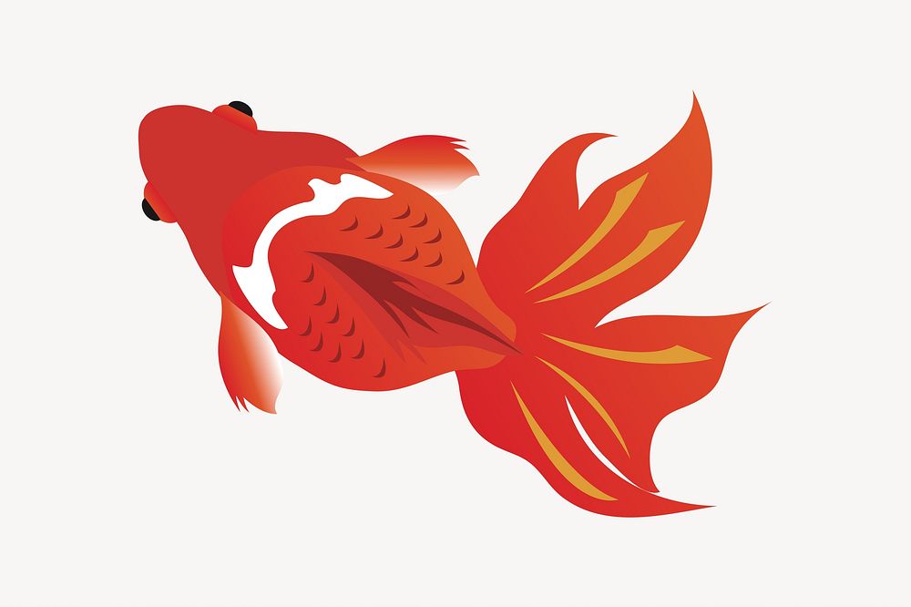 Gold fish illustration vector. Free public domain CC0 image.