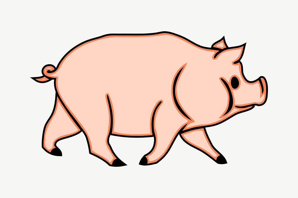 Pig clipart illustration psd. Free public domain CC0 image.