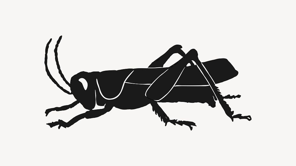 Grasshopper illustration vector. Free public domain CC0 image.