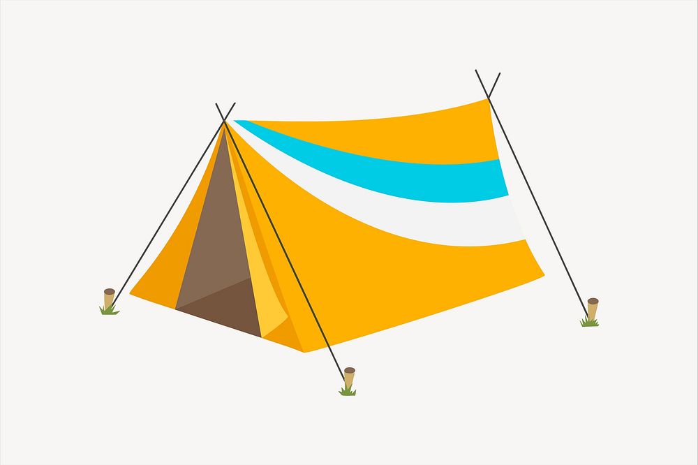 Tent illustration. Free public domain CC0 image.