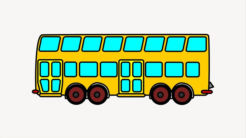 Yellow bus illustration. Free public domain CC0 image.