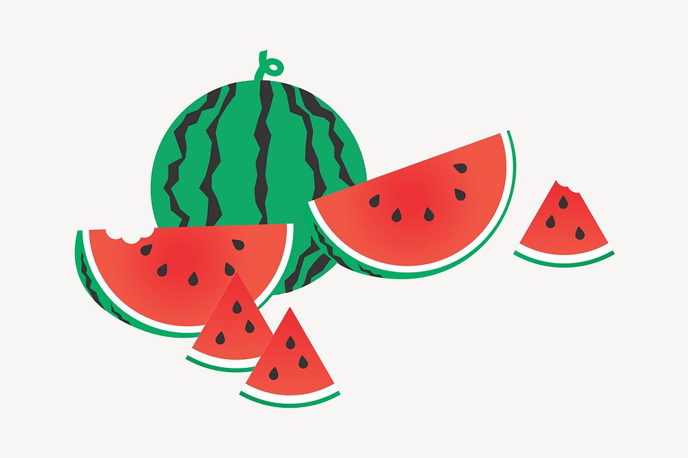 Watermelon fruit illustration vector. Free public domain CC0 image.