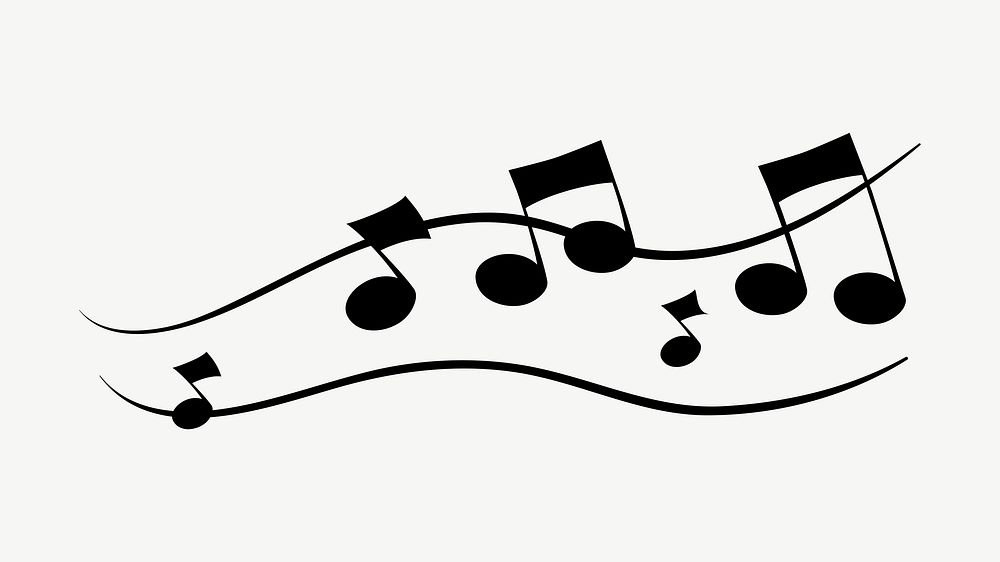 Music notes illustration psd. Free public domain CC0 image.