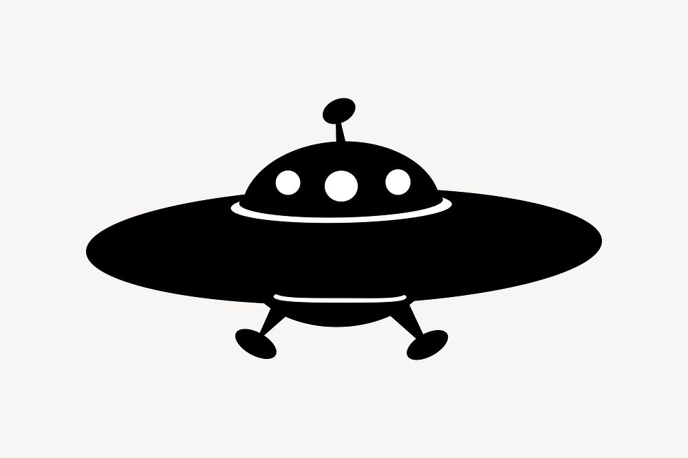 Silhouette UFO illustration. Free public domain CC0 image.