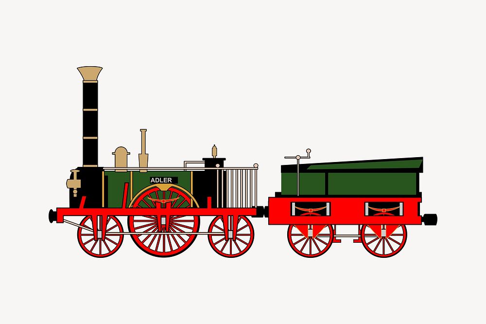 Train illustration. Free public domain CC0 image.