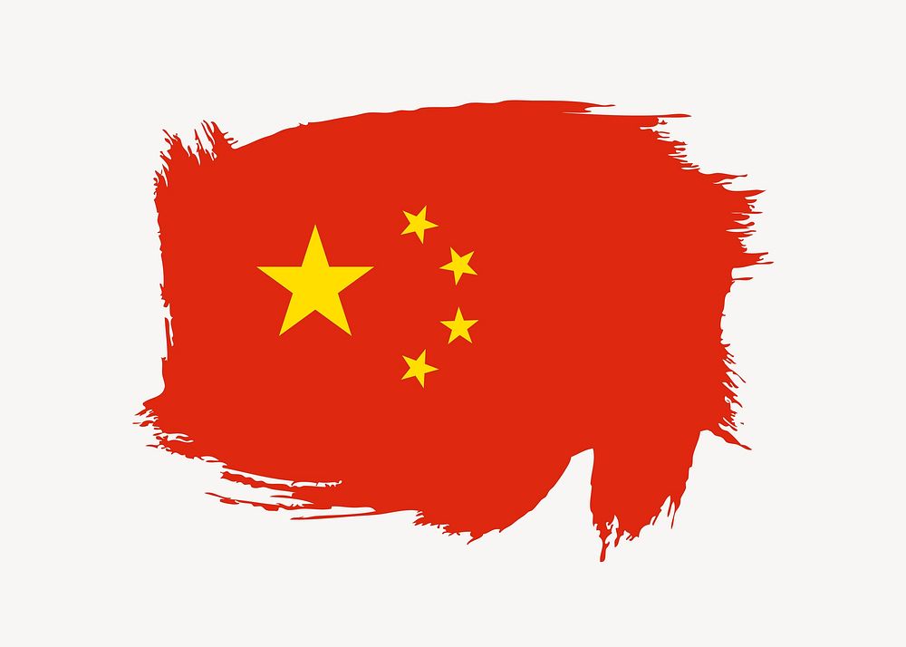 China flag collage element vector. Free public domain CC0 image.