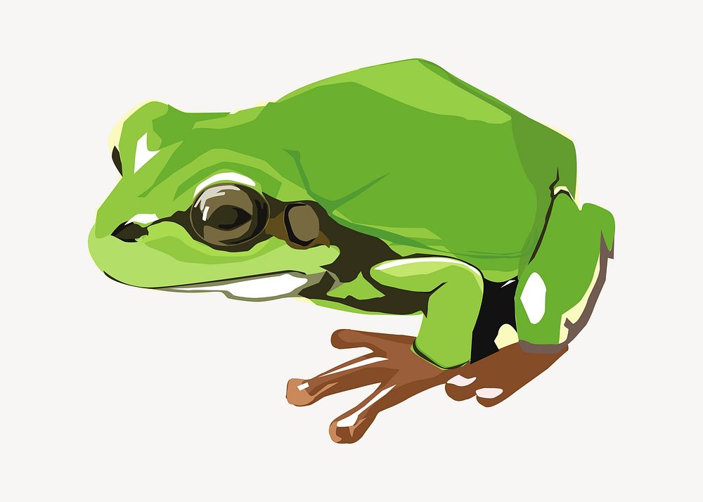 Frog collage element vector. Free public domain CC0 image.