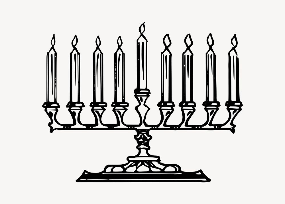 Hanukkah candles clipart illustration vector. Free public domain CC0 image.