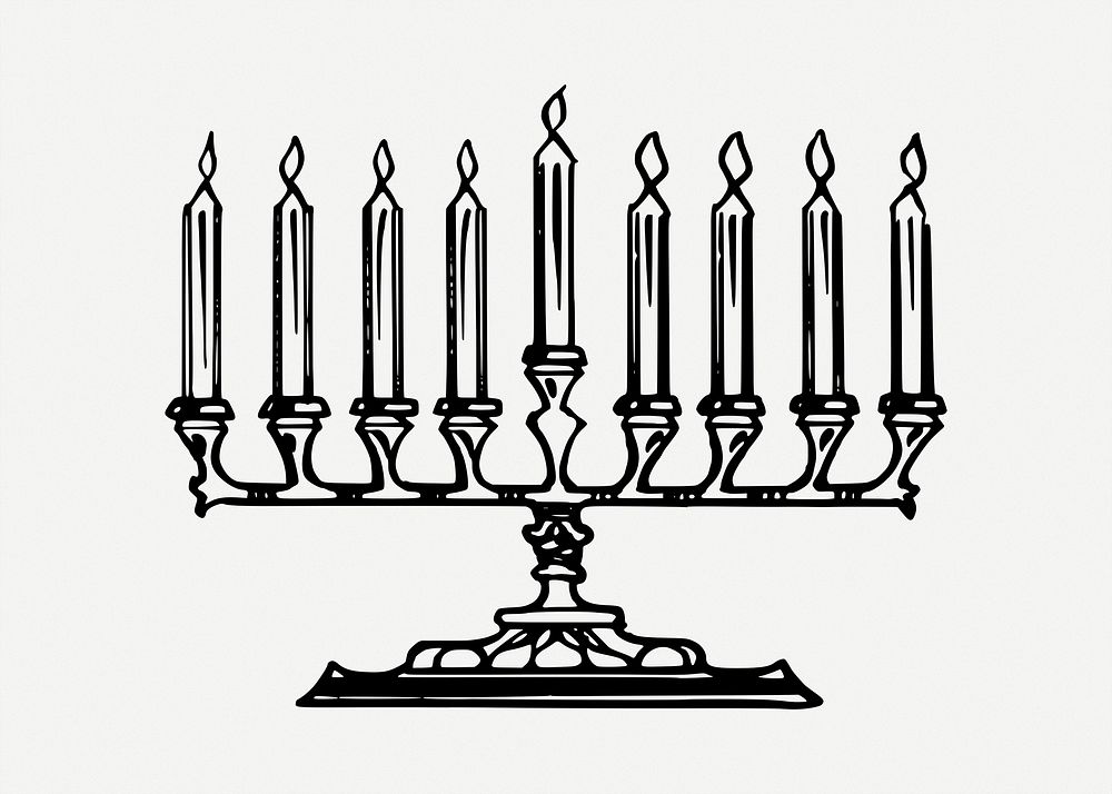 Hanukkah candles clipart illustration psd. Free public domain CC0 image.