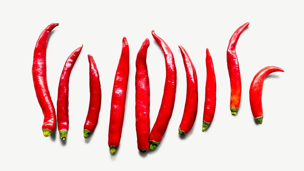 Chili peppers vegetable collage element psd