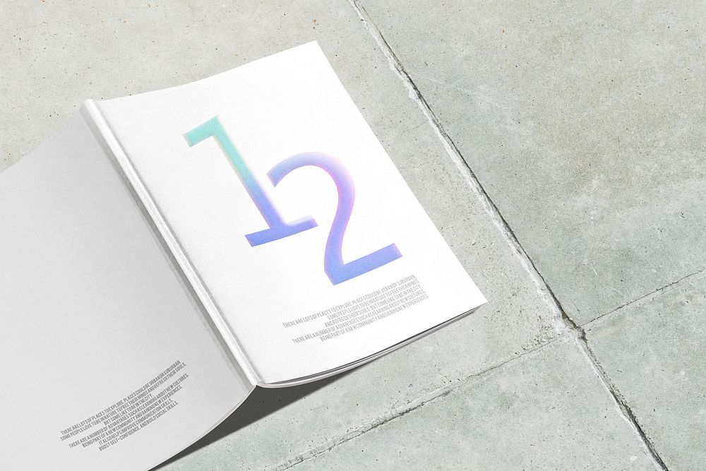 Magazine cover mockup, realistic book psd