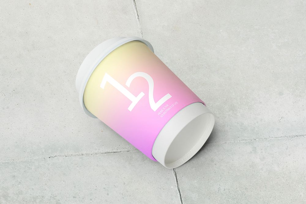 Coffee cup mockup, product branding psd