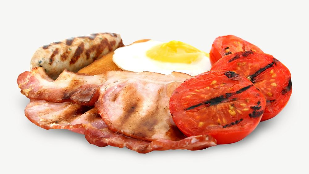 English breakfast  collage element psd