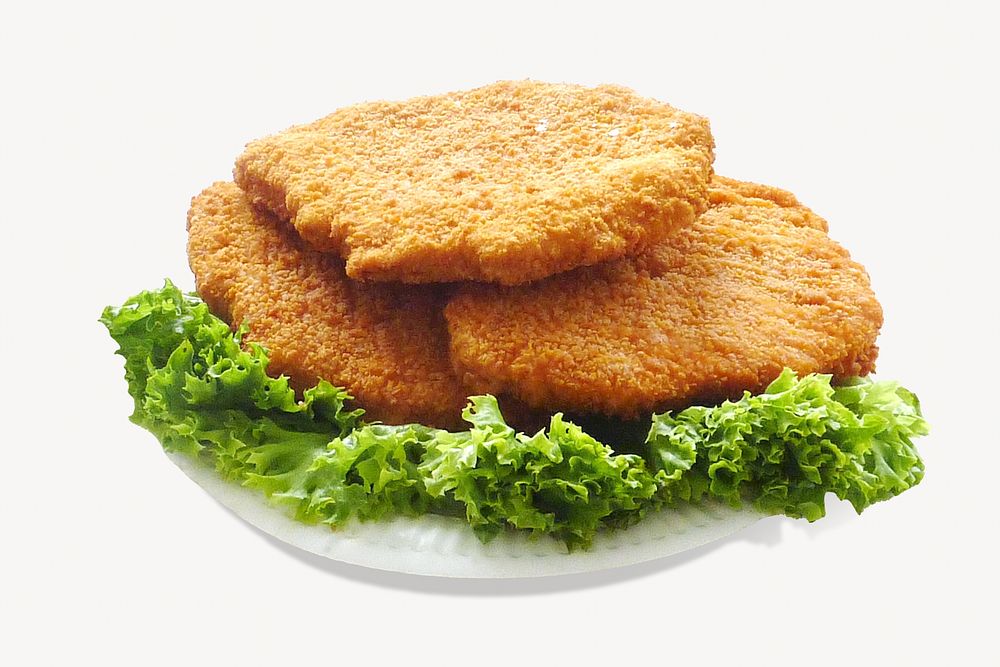 Deep-fried chicken cutlet, isolated image