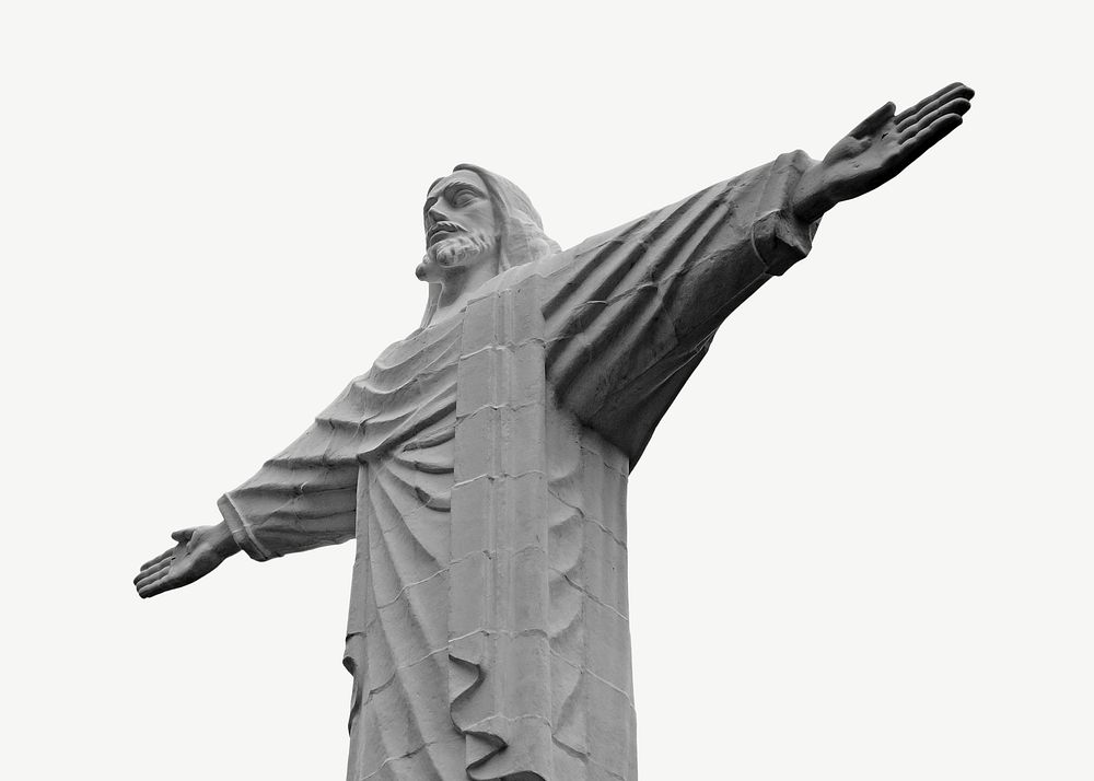 Christ the Redeemer statue collage element psd